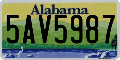 AL license plate 5AV5987
