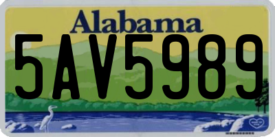 AL license plate 5AV5989