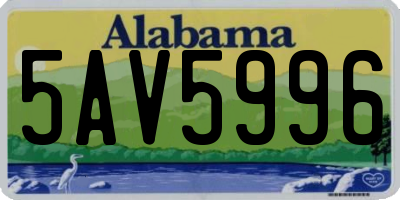 AL license plate 5AV5996