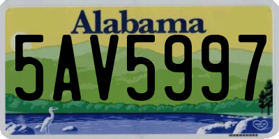 AL license plate 5AV5997