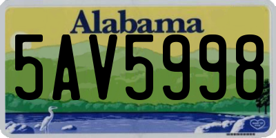 AL license plate 5AV5998
