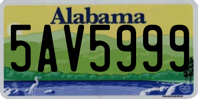 AL license plate 5AV5999