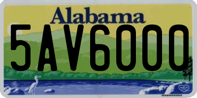 AL license plate 5AV6000