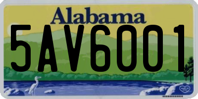 AL license plate 5AV6001