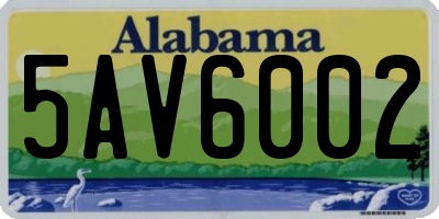 AL license plate 5AV6002