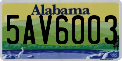 AL license plate 5AV6003