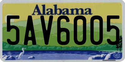 AL license plate 5AV6005