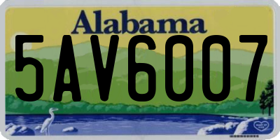 AL license plate 5AV6007