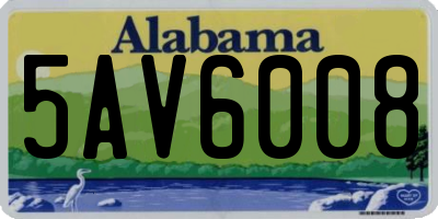 AL license plate 5AV6008