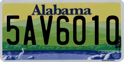 AL license plate 5AV6010