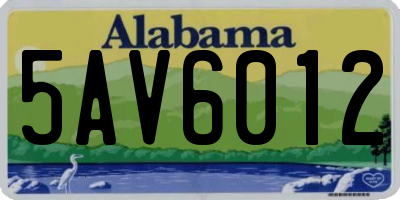 AL license plate 5AV6012