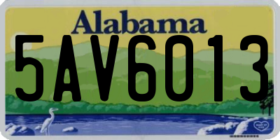 AL license plate 5AV6013