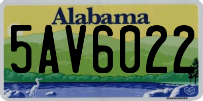 AL license plate 5AV6022