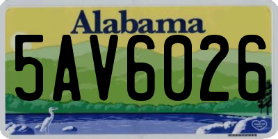 AL license plate 5AV6026