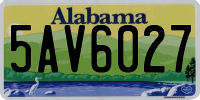 AL license plate 5AV6027