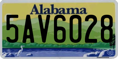 AL license plate 5AV6028