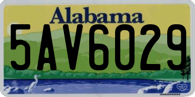 AL license plate 5AV6029