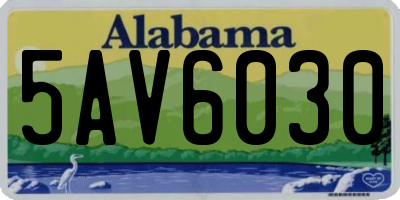 AL license plate 5AV6030