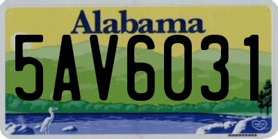 AL license plate 5AV6031