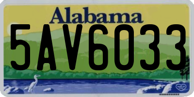 AL license plate 5AV6033