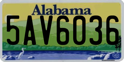 AL license plate 5AV6036