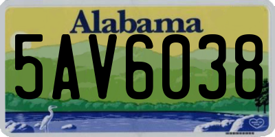 AL license plate 5AV6038