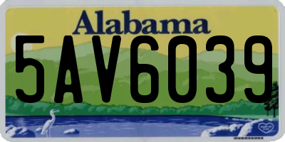 AL license plate 5AV6039