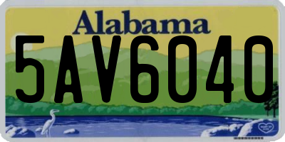 AL license plate 5AV6040