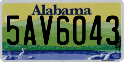 AL license plate 5AV6043