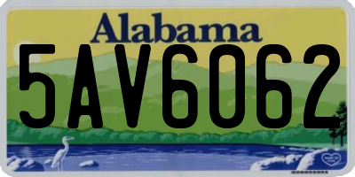 AL license plate 5AV6062