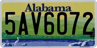 AL license plate 5AV6072