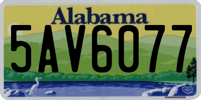 AL license plate 5AV6077