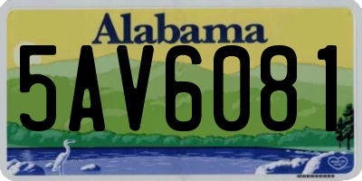 AL license plate 5AV6081