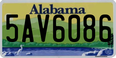 AL license plate 5AV6086