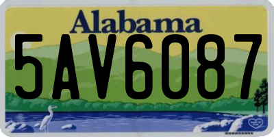 AL license plate 5AV6087