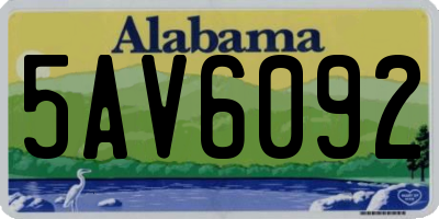 AL license plate 5AV6092