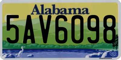 AL license plate 5AV6098