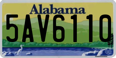 AL license plate 5AV6110