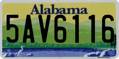 AL license plate 5AV6116