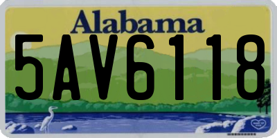 AL license plate 5AV6118