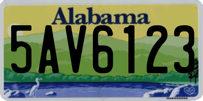 AL license plate 5AV6123