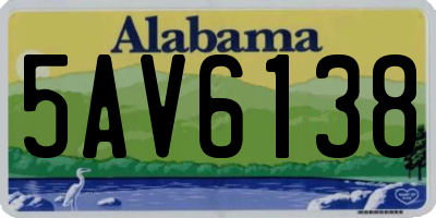 AL license plate 5AV6138