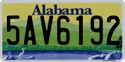 AL license plate 5AV6192