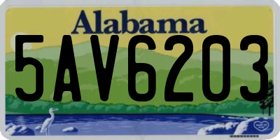 AL license plate 5AV6203