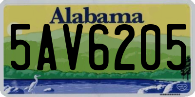 AL license plate 5AV6205
