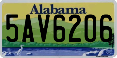 AL license plate 5AV6206