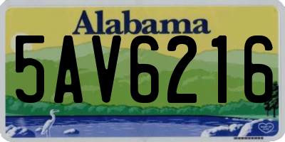 AL license plate 5AV6216