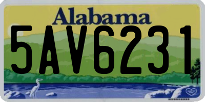 AL license plate 5AV6231