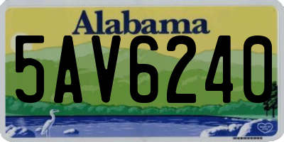 AL license plate 5AV6240