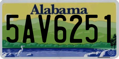 AL license plate 5AV6251